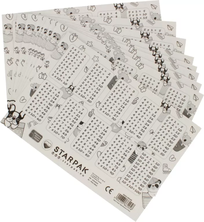 Plan lekcji z tabliczką mnożenia Minisy mix - tantis.pl