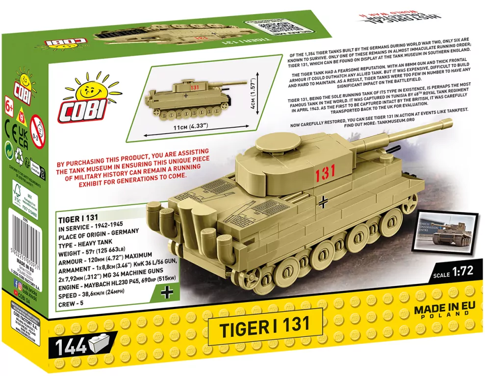 Cobi. Historical Collection World War II Tiger I 131 - tantis.pl
