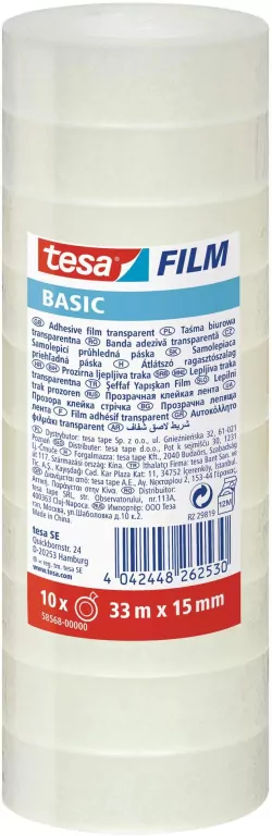 Taśma biurowa Tesa Basic słupek 10 szt. 33mx15mm - tantis.pl