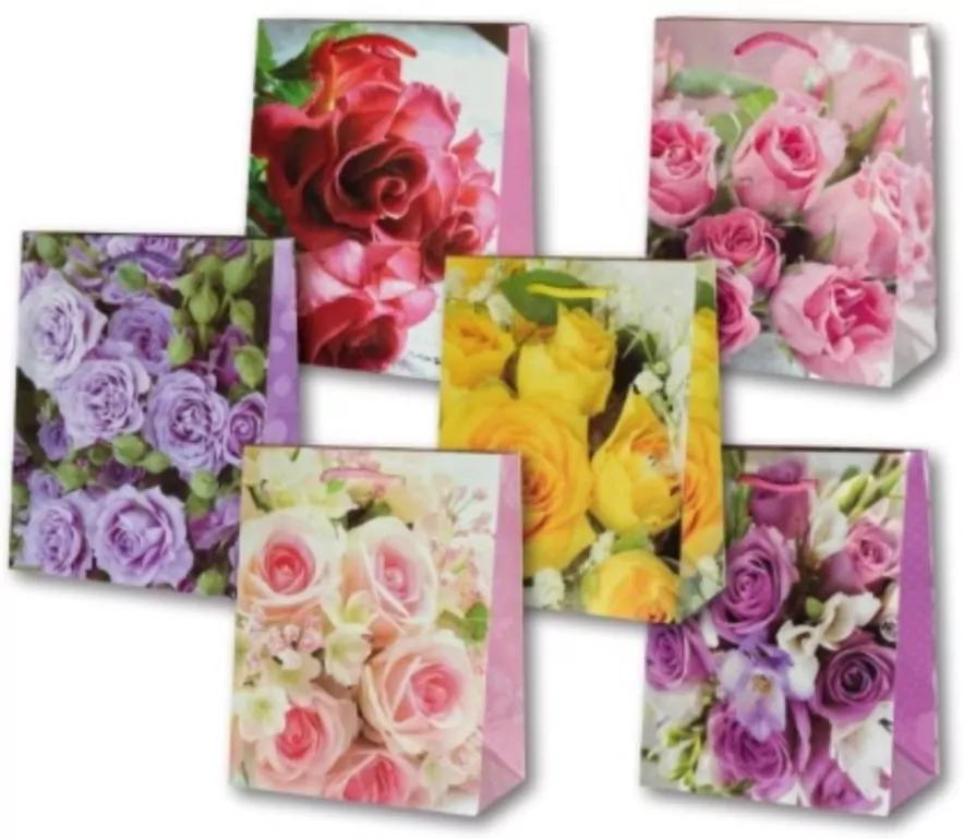 Torebka ozdobna laminowana. Róże - tantis.pl