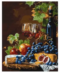 Malowanie po numerach - Ulubione wino 40x50cm