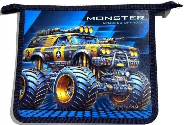Teczka-torba A5+ zapinana na zamek Monster Truck - tantis.pl