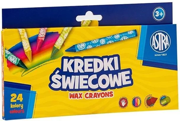 Astra. Kredki świecowe okrągłe, 24 kolory - tantis.pl