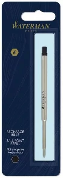 Wkład do długopisu Waterman standard czarny (M) 1sztuka na blistrze S0944480 - tantis.pl