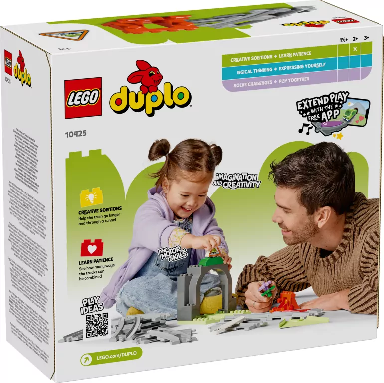LEGO® Duplo. Tunel i tory kolejowe — zestaw rozszerzający 10425 - tantis.pl