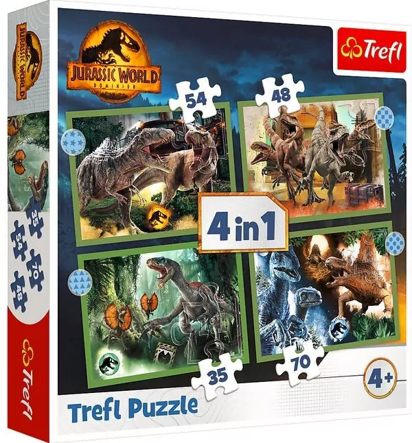 Trefl. Puzzle 4w1. Groźne dinozaury - tantis.pl