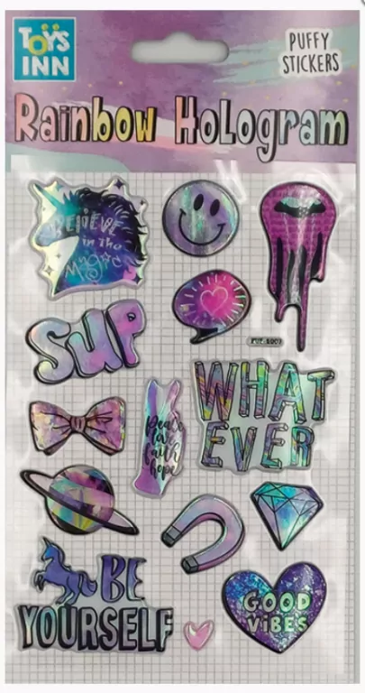 Naklejki rainbow hologram - Unicorn. ToysInn - tantis.pl