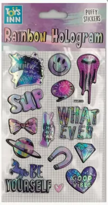 Naklejki rainbow hologram - Unicorn. ToysInn