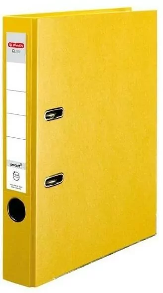 Segregator A4 5cm PP żółty Q file - tantis.pl