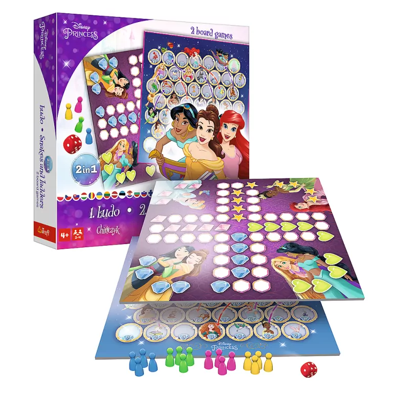 2w1 Chińczyk / Węże i drabiny. Princess - tantis.pl