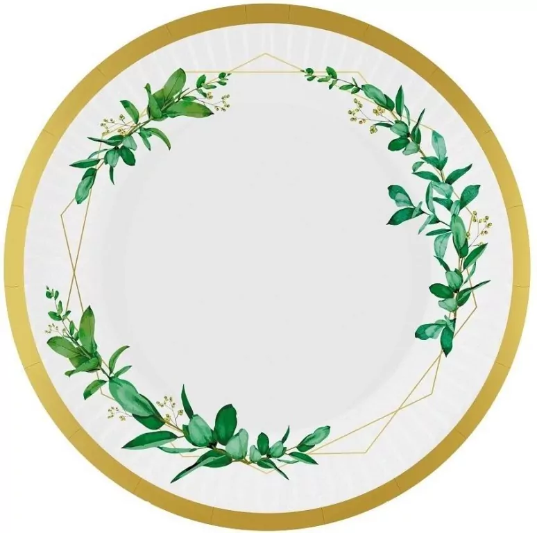 Talerzyki papierowe Celebrate (listki), 18 cm/ 6 szt - tantis.pl