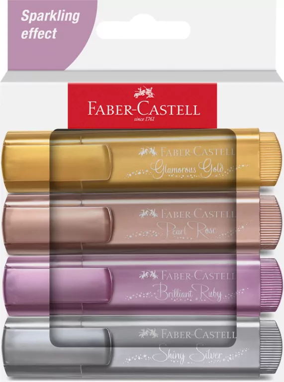 Zakreślacz metaliczny 4 kolory FABER CASTELL - tantis.pl