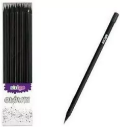 Ołówek z czarnego drewna z gumką HB  STRIGO