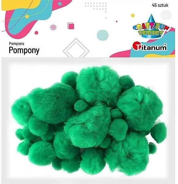 Pompony akrylowe zielone - tantis.pl