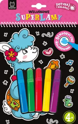 Welurkowe superlamy. Dotykaj i koloruj
