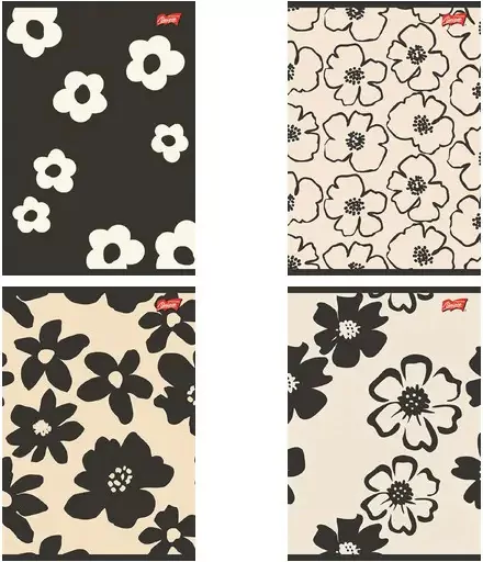Paczka Zeszyt A5 80k.linia okładka laminowana Mono Blooms mix 10 sztuk - tantis.pl