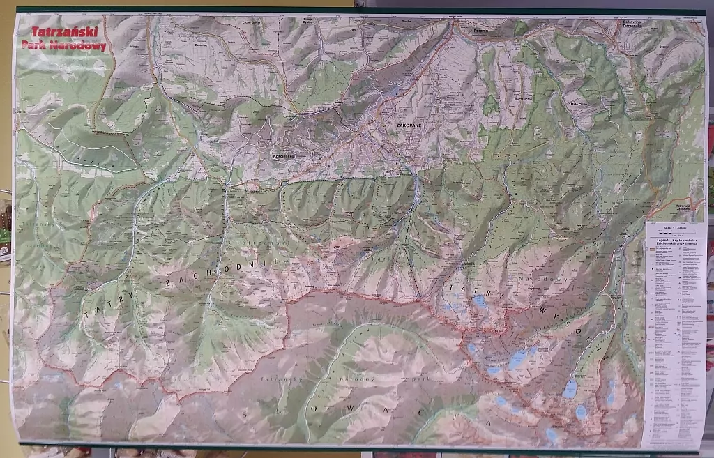 Tatrzański Park Narodowy. Mapa ścienna 1:30 000 - tantis.pl