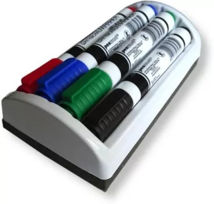 Markery suchościeralne z gąbką. 4 kolory