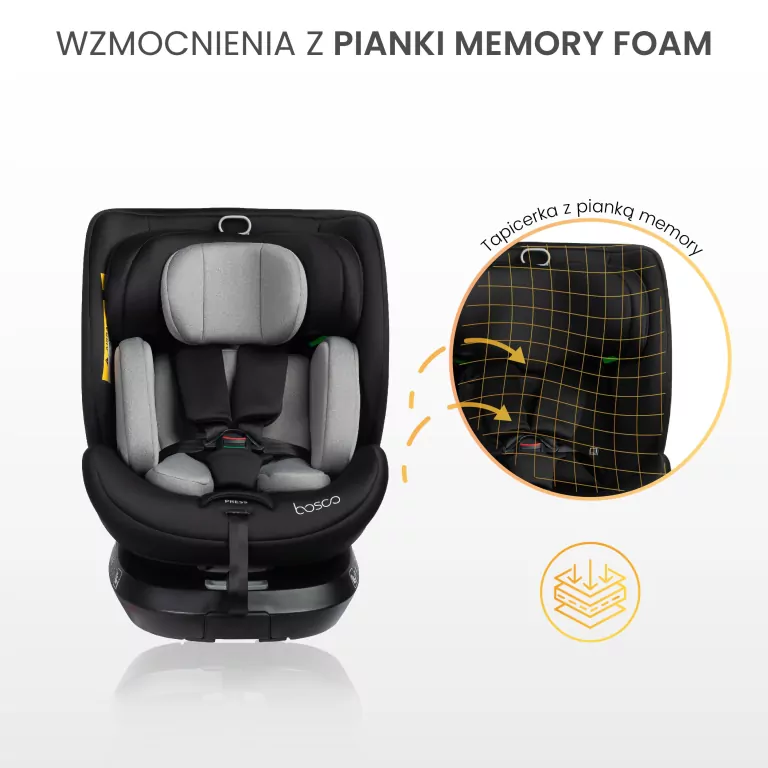 Caretero Fotelik Bosco czarny (40-150cm) - tantis.pl