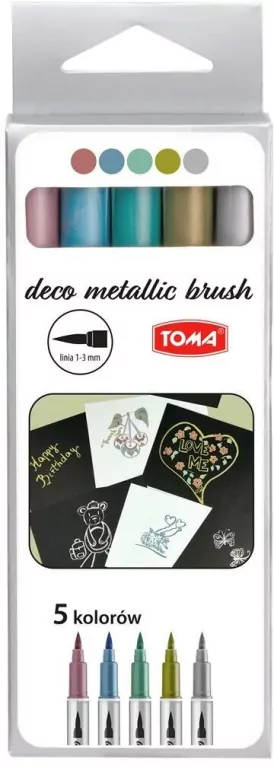 Flamastry. Metallic Brush. 5 kolorów - tantis.pl