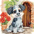 Mozaika piankowa siedzący pies 25x25cm - tantis.pl