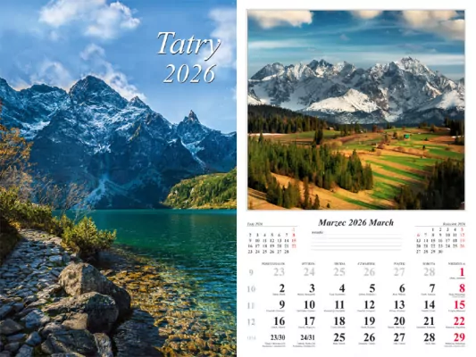Kalendarz 2026 ścienny Tatry