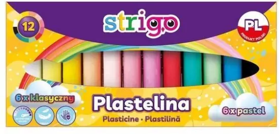 Strigo. Plastelina 6 kolorów + 6 pastelowych