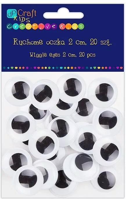 Samoprzylepne ruchome oczka 2cm - tantis.pl