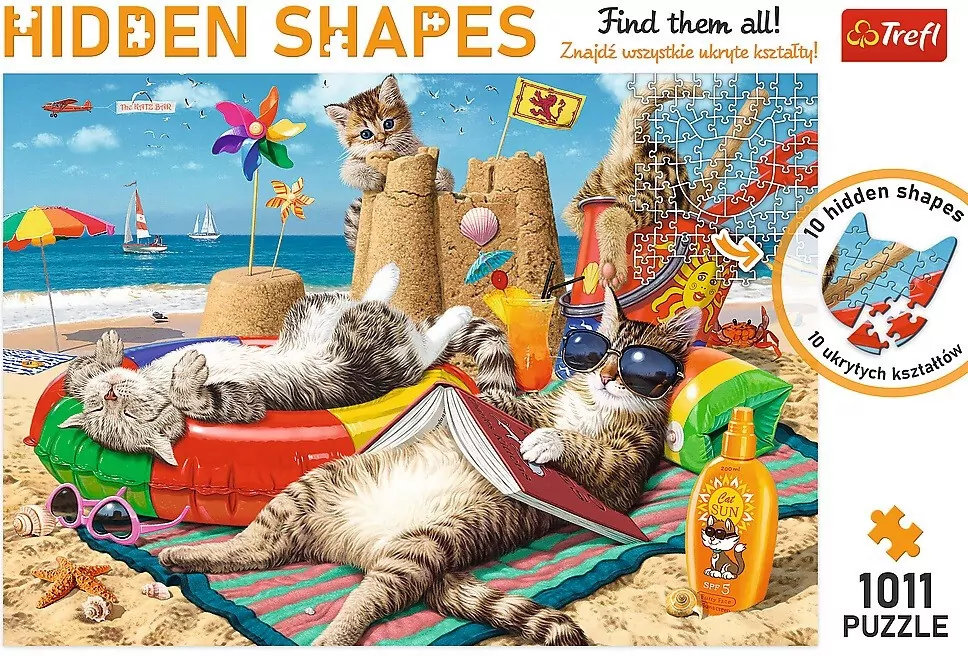 Puzzle 1011. Hiden Shapes Kocie wakacje. 10674 - tantis.pl