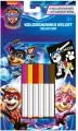 Zestaw aksamitnych kolorowanek z flamastrami Psi Patrol 12 elementów - tantis.pl