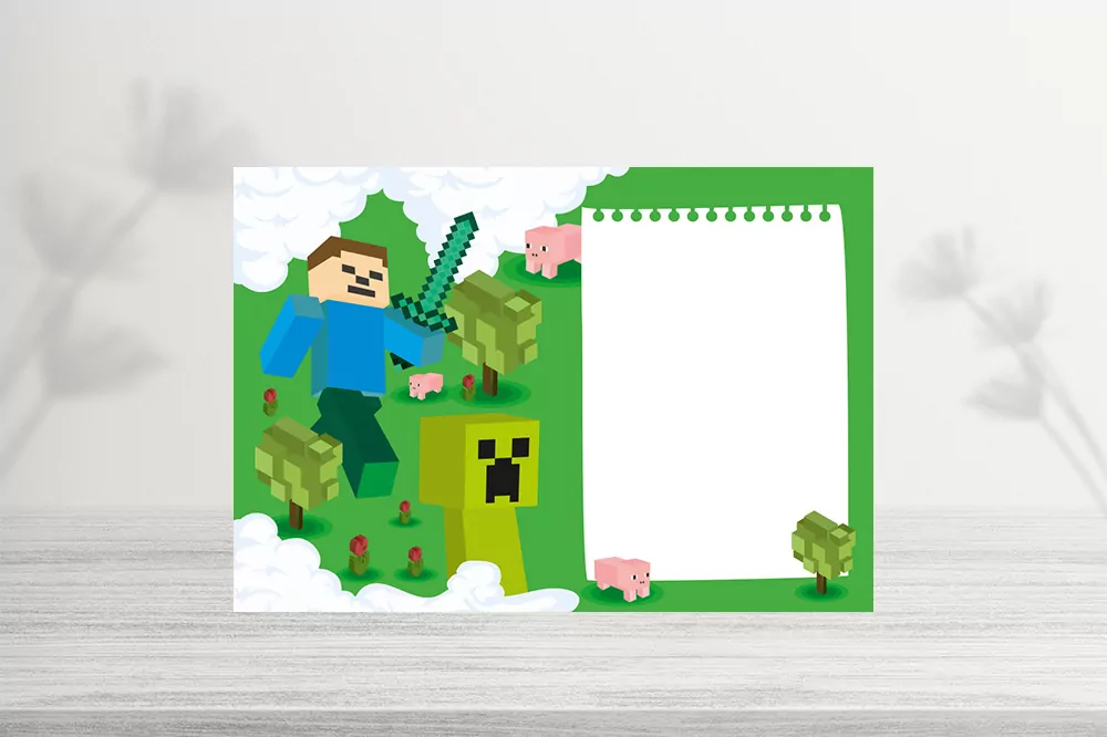 Karnet Urodzinowy Minecraft - tantis.pl