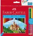 Kredki ołówkowe Zamek Faber-Castell 24 kolory +3 kredki dwustronne+temperówka - tantis.pl