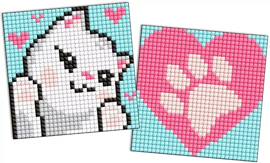 Diamentowa mozaika Kids naklejka - Białe łapy 9x9 - tantis.pl