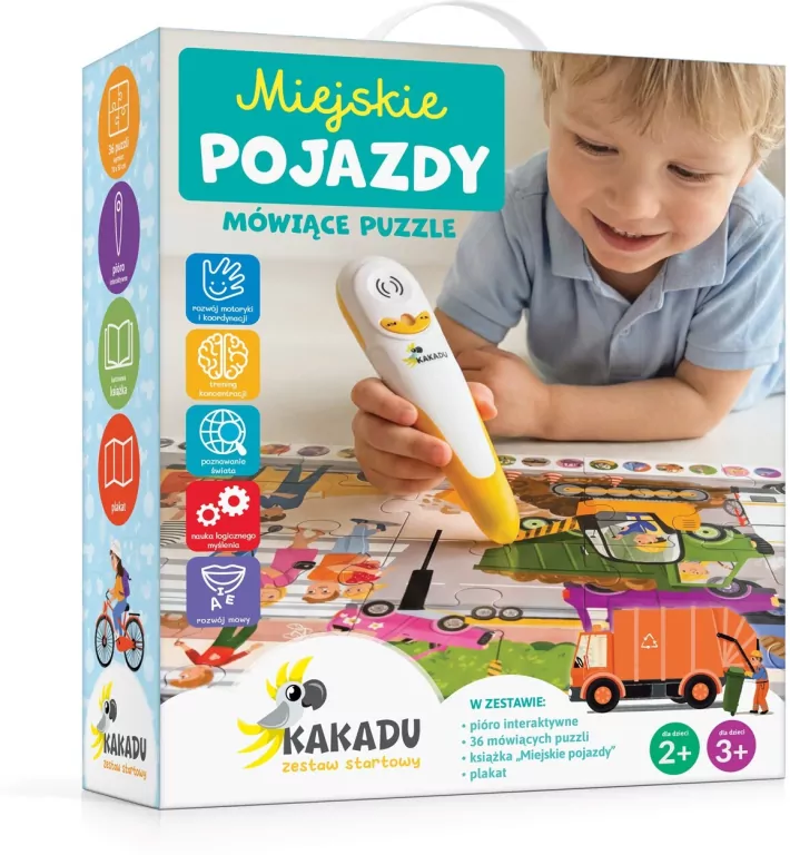 Mówiące puzzle interaktywne "Miejskie pojazdy" - tantis.pl