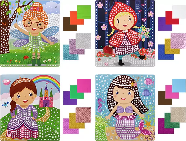Mozaiki piankowe Girls 4 wzory - tantis.pl