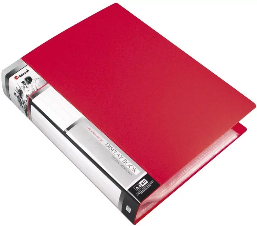 Teczka ofertowa A4 80 koszulek, czerwona - tantis.pl