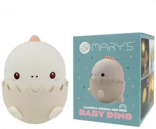 Lampka nocna LED baby dino różowy - tantis.pl