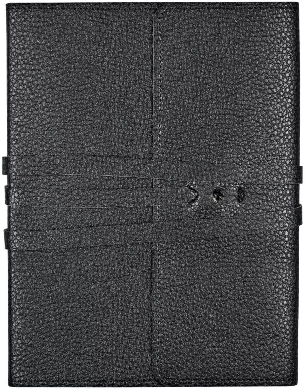 Notatnik wiązany ze sztucznej skóry czarny - tantis.pl