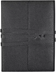 Notatnik wiązany ze sztucznej skóry czarny
