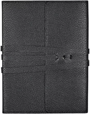 Notatnik wiązany ze sztucznej skóry czarny