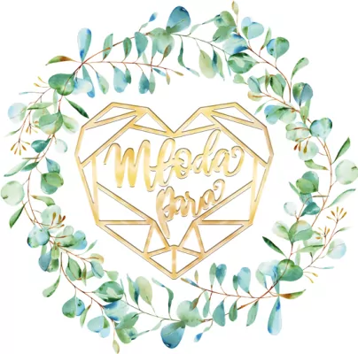 Karnet KW Ślub Liście Lakier 3D