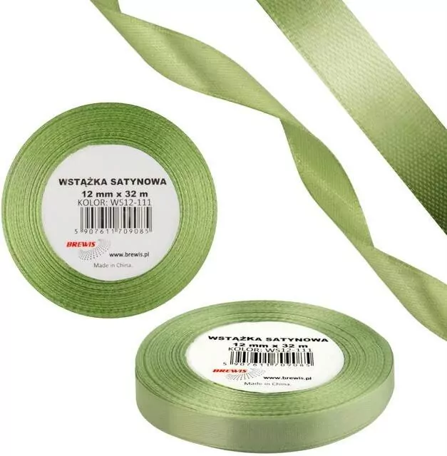 Wstążka satynowa 12mm/32m miętowy pastelowy - tantis.pl