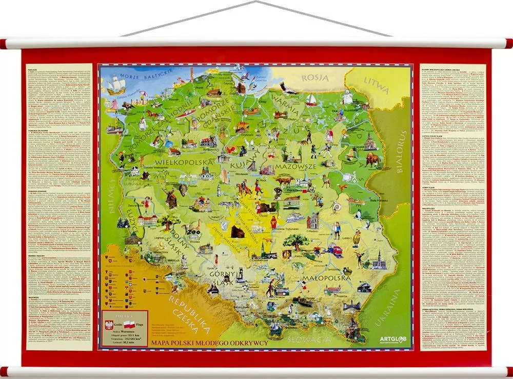 Mapa ścienna. Polska młodego odkrywcy - tantis.pl