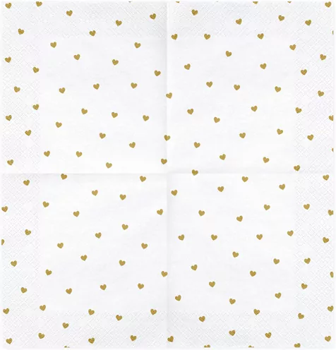 Serwetki serca białe 33x33cm - tantis.pl
