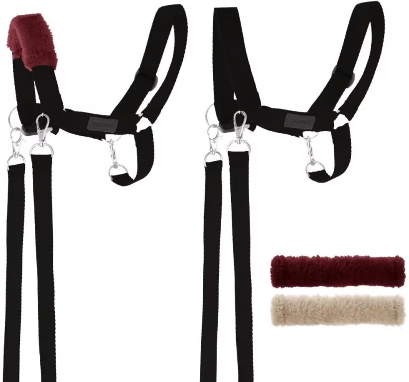 Kantar dla Hobby Horse wodze + futerka czarny - tantis.pl