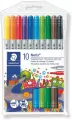 Flamastry dwustronne NC 10 kolorów STAEDTLER - tantis.pl