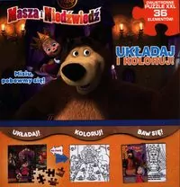 Masza i niedźwiedź. Misiu pobawmy się! Układaj i koloruj - tantis.pl