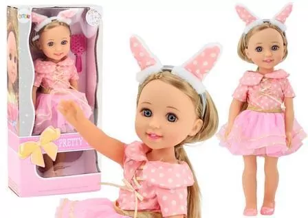 Lalka w różowej sukience 38cm - tantis.pl