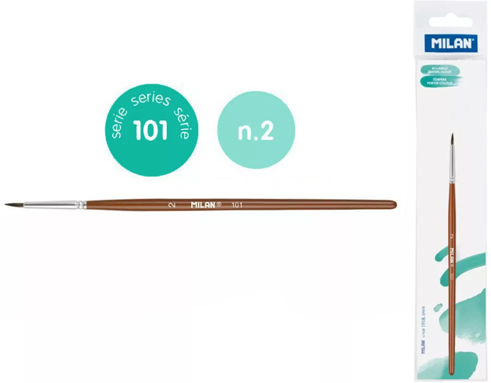 Pędzel nr 2 seria 101 okrągły MILAN - tantis.pl