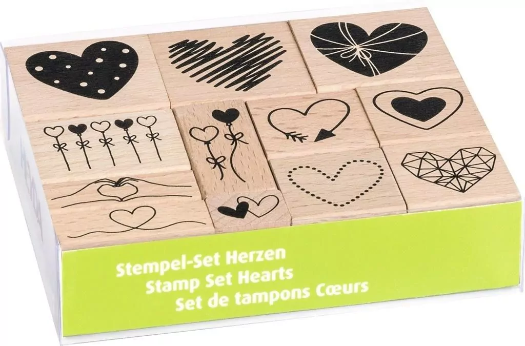 Zestaw stempli 12szt Serca - tantis.pl